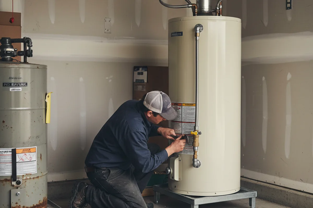 Water heater and shutoff valve replacement in Bivalve