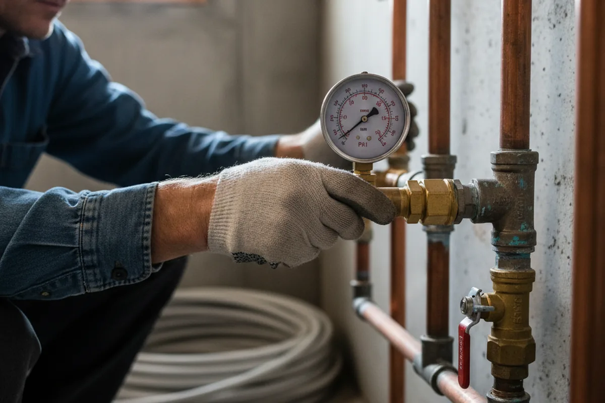 Pressure testing a repaired line during Water Line Repair in Bivalve